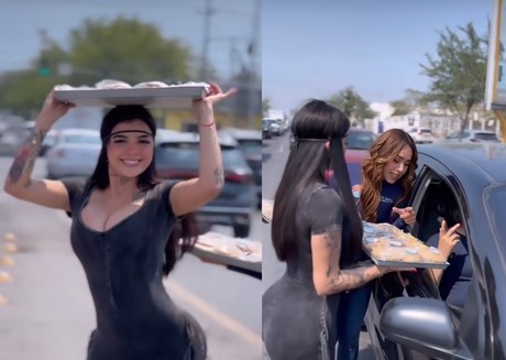 Sorprende Karely Ruiz vendiendo pays en Guadalupe (VIDEO)
