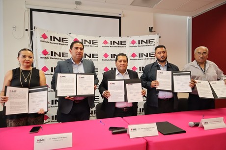Signan convenio INE y Canirac Saltillo para promover el voto