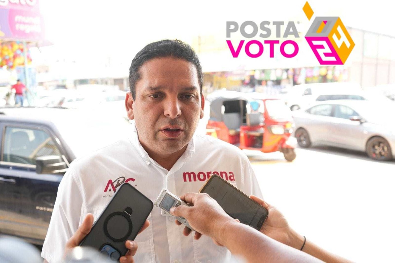 El candidato a la alcaldía de Guadalupe, Arturo Benavides Castillo, dijo que reforzará la seguridad en el mercado de abastos. Foto: Armando Galicia.