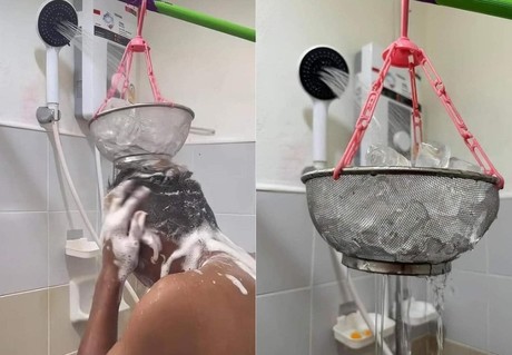 ¡Ingenio mexicano! Así es como se refrescan en la ducha por el calor