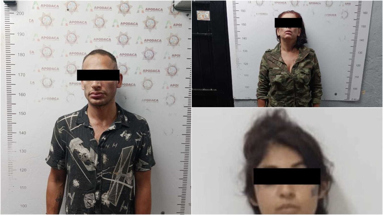 Tres detenidos en Apodaca por órdenes de aprehensión: violencia familiar y robo con violencia. Policía de Apodaca