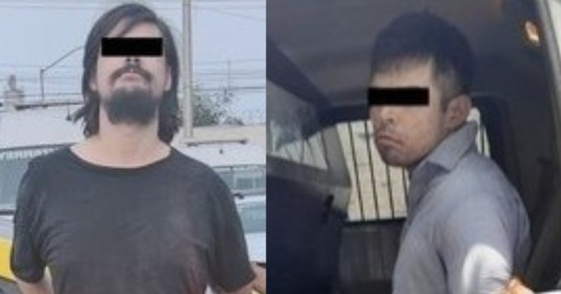 Eber Josué 'N' y Mario Alberto 'N' detenidos por la policía de Monterrey. Foto: Policía de Monterrey.