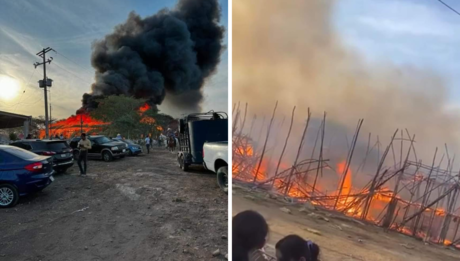 Incendio devora un 'tablado' durante una corrida de toros en Panabá