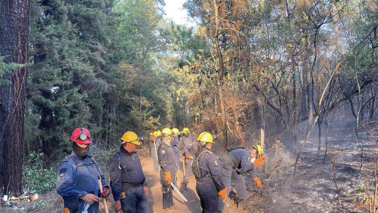 Se activa Plan Marina en Valle de Bravo por incendios forestales. Foto: @SEMAR_mx