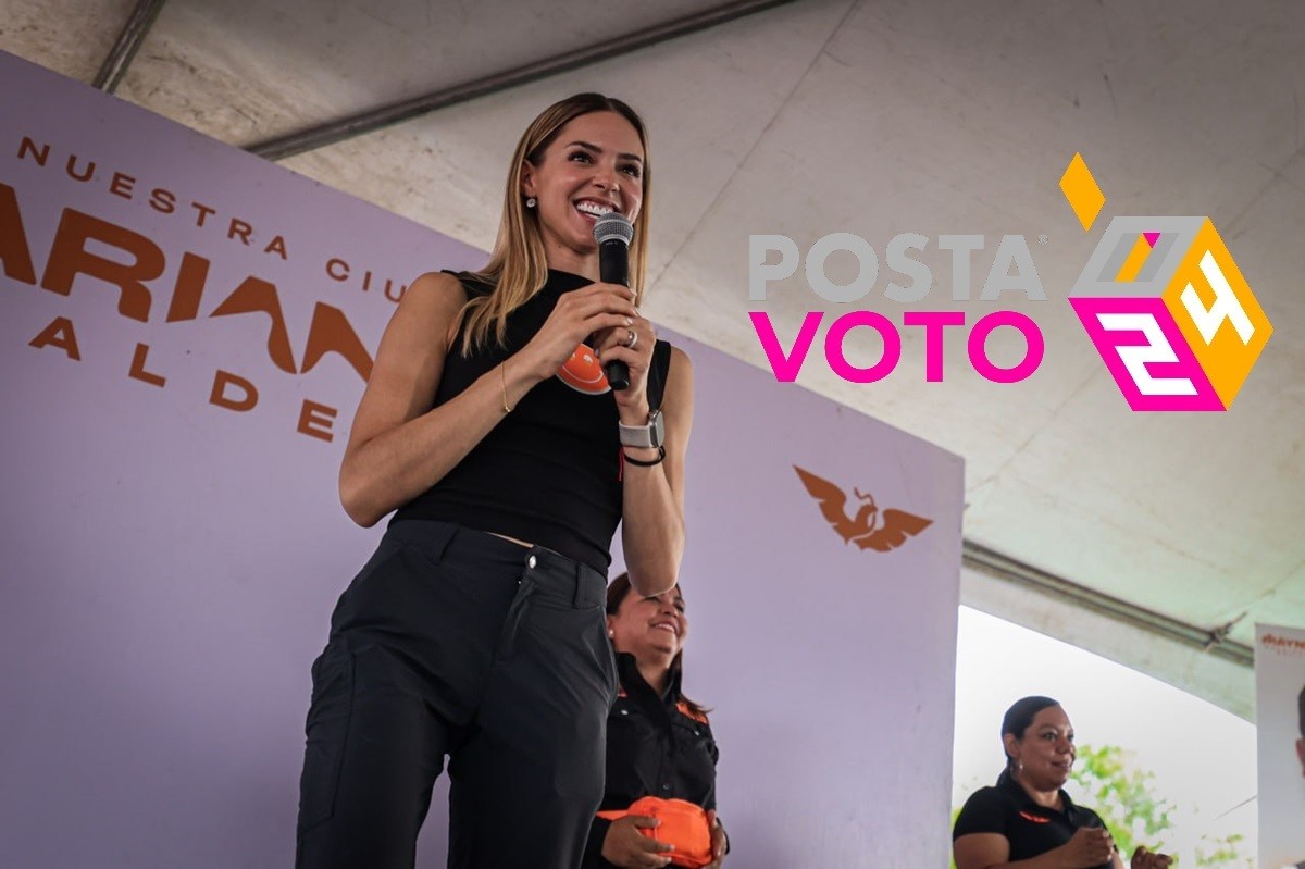 La candidata de Movimiento Ciudadano a la alcaldía de Monterrey, Mariana Rodríguez, durante un evento de campaña. Foto: Facebook Mariana Rodríguez