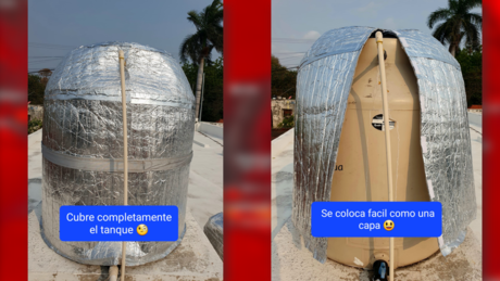 Forran tinacos en Yucatán para mantener el agua fresca durante la ola de calor