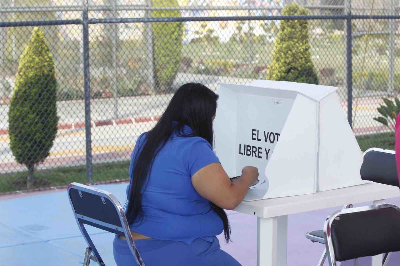 Persona en casilla para votar. Foto: @MartinFazMora
