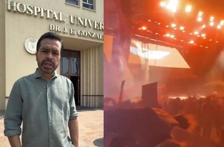 Jorge Álvarez Máynez visita a lesionados tras colapso de escenario (VIDEO)