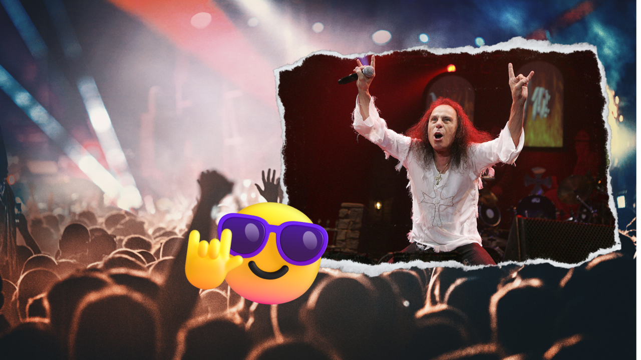 Concierto con fanáticos eufóricos e imagen de Ronnie James Dio / Foto: Metal Addiction