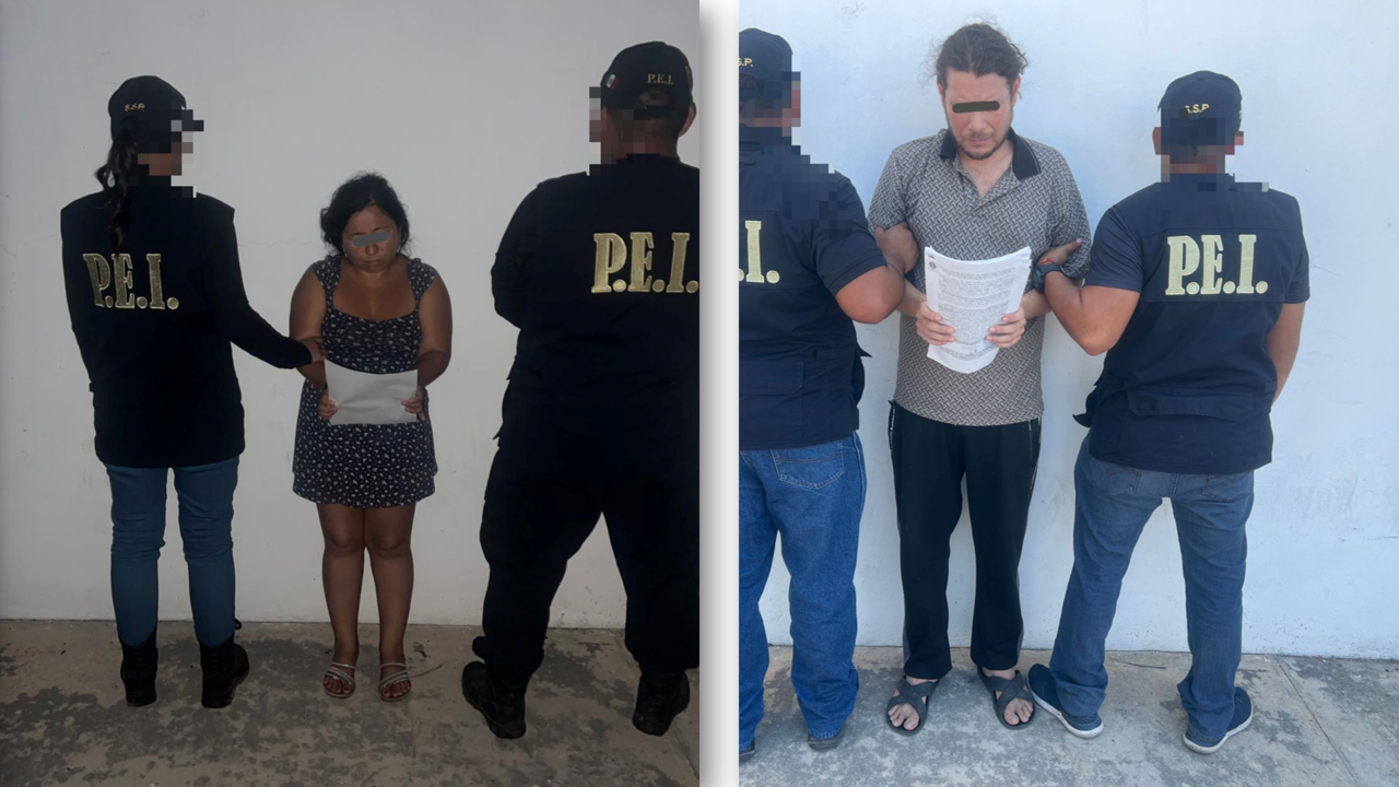 Un hombre y una mujer fueron detenidos en el poniente de Mérida Fotos: Cortesía