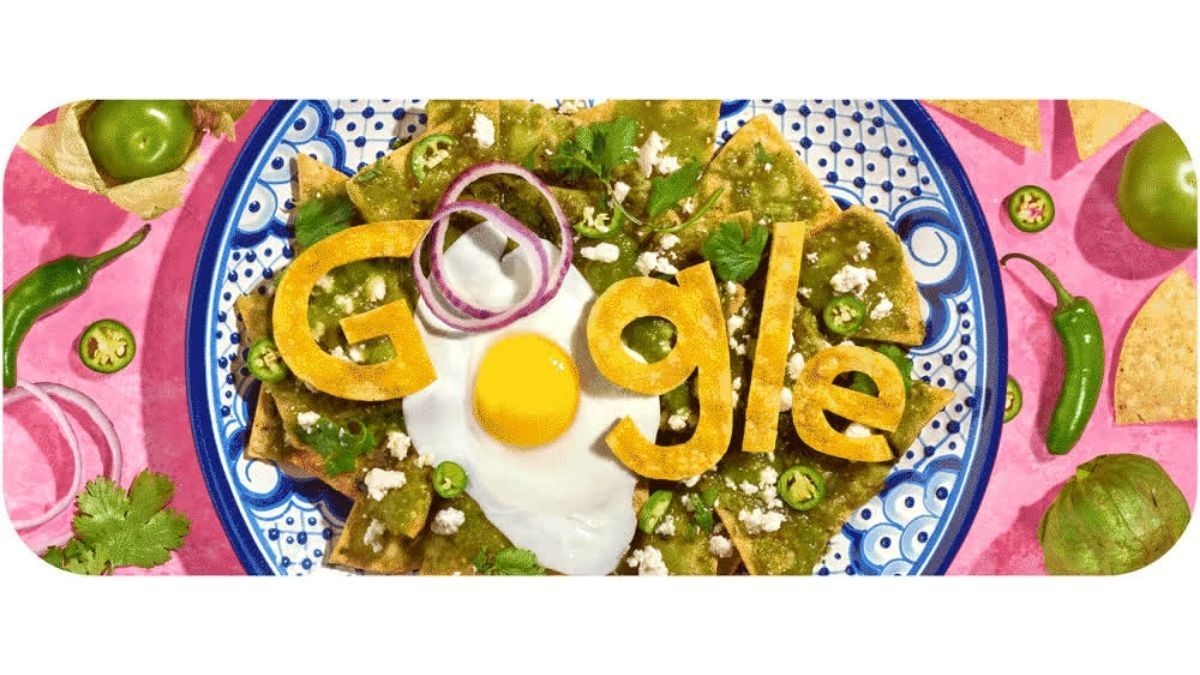 Doodle de chilaquiles. Foto de Google.