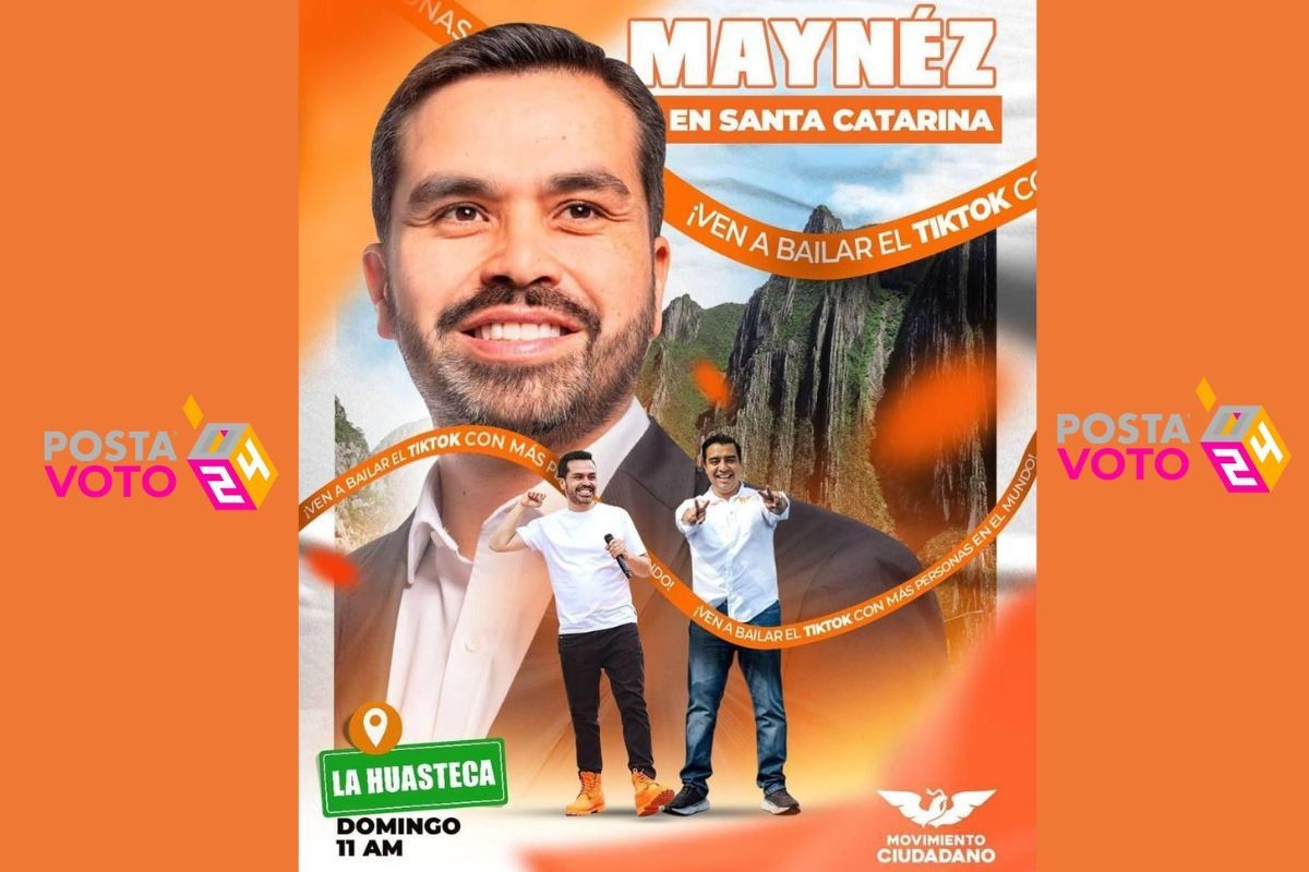 Poster de publicidad de evento de Jorge Álvarez Máynez y Jesús Nava en La Huasteca. Foto: Movimiento Ciudadano