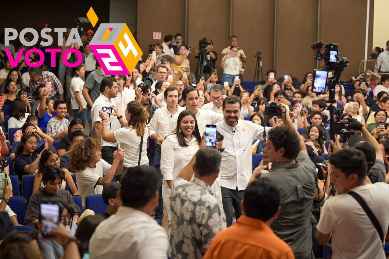 El candidato a la presidencia de México por Movimiento Ciudadano,  Jorge Álvarez Máynez,, se reunió ayer con la comunidad estudiantil de la Uady.- Foto de cortesía