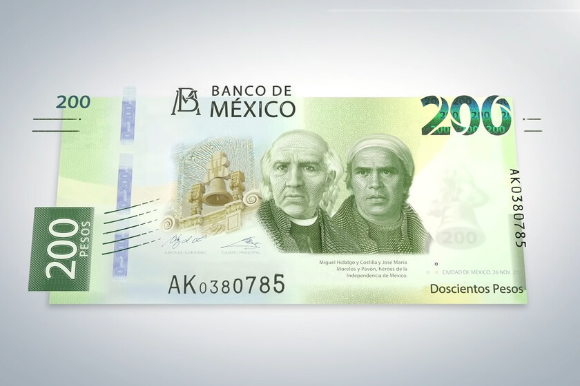 El billete de 200 pesos coexistirá con el que circula desde 2019. (Fotografía: Banxico)