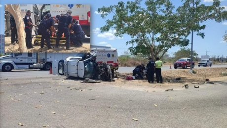 Accidente en Periférico de Mérida: Conductor dormita y choca contra árbol