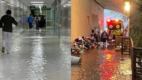 ¡Fuertes lluvias en Mérida causan inundaciones en hospital T1!