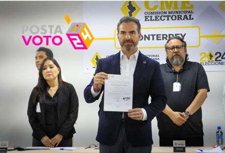 Adrián de la Garza Santos recibe constancia como alcalde electo de Monterrey