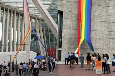 ¿Acto de odio? Rompen banderas del Orgullo LGBTIQ+ en edifico de INFONAVIT
