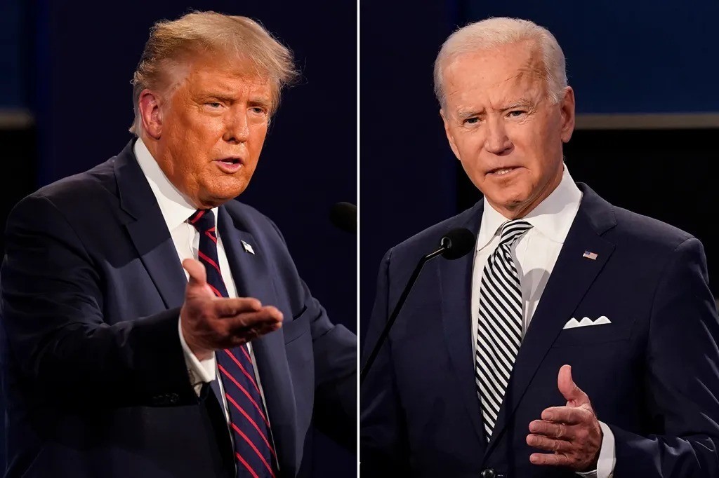 El virtual candidato republicano Donald Trump y el presidente de Estados Unidos, Joe Biden en un debate. Foto: Northeastern Global News - Northeaster