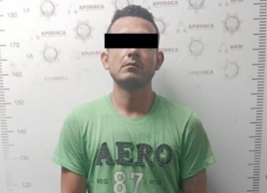 Luis Ángel 'N' tras haber sido detenido por los Guardias de Proximidad en Apodaca. Foto: Guardia de Proximidad de Apodaca