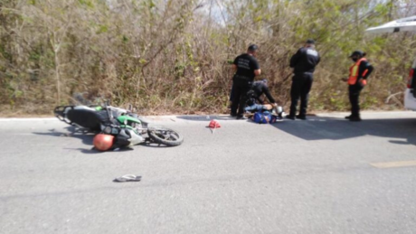 Motociclista ebrio derrapa y sufre fracturas en la carretera Dzidzantún-Yobaín