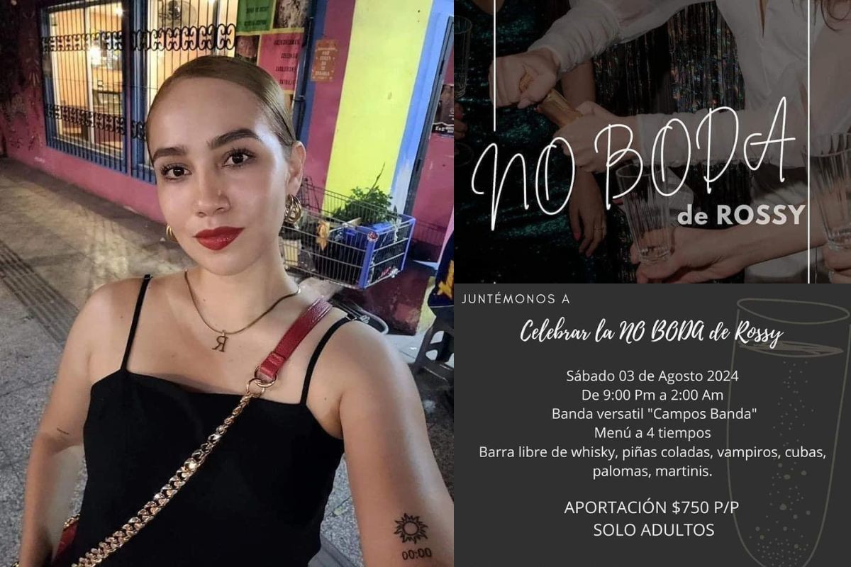 Joven originaria de Nuevo León de nombre Rosy Puente invitación a la 'No Boda'. Facebook Papi