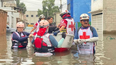 Se suma Cruz Roja al apoyo por inundaciones en Cuautitlán México