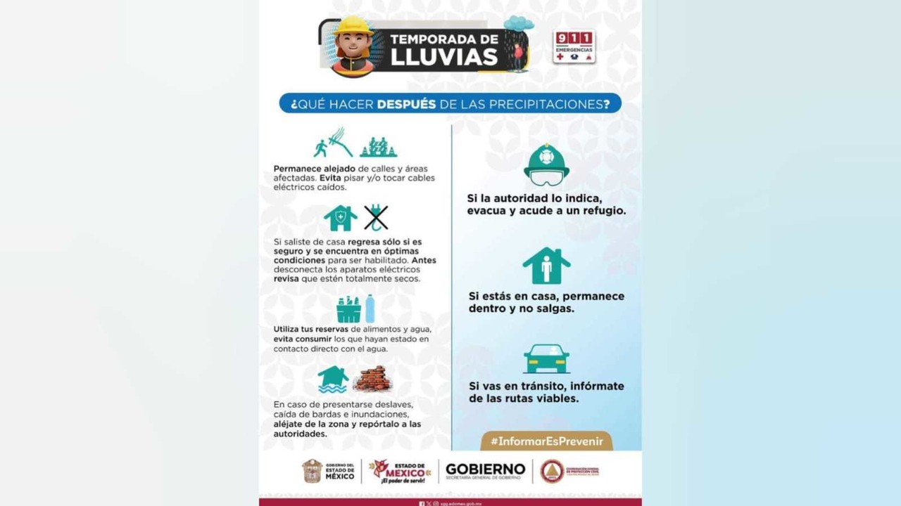 Consejos clave para prevenir incidentes en temporada de lluvias. Foto: Ayuntamiento de Valle de Bravo