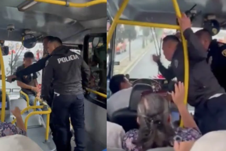 #VIDEO: Policías de la CDMX se suben a camión a golpear a conductor