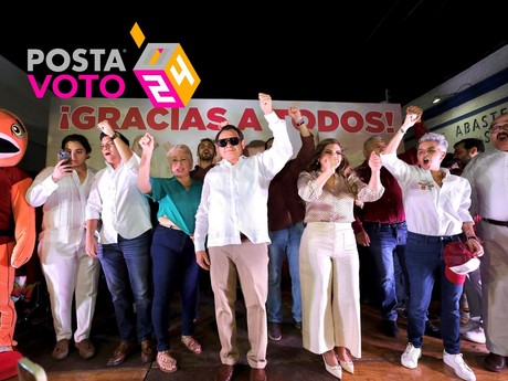 'Huacho' Díaz Mena festeja la victoria  tras la jornada electoral del 2 de junio