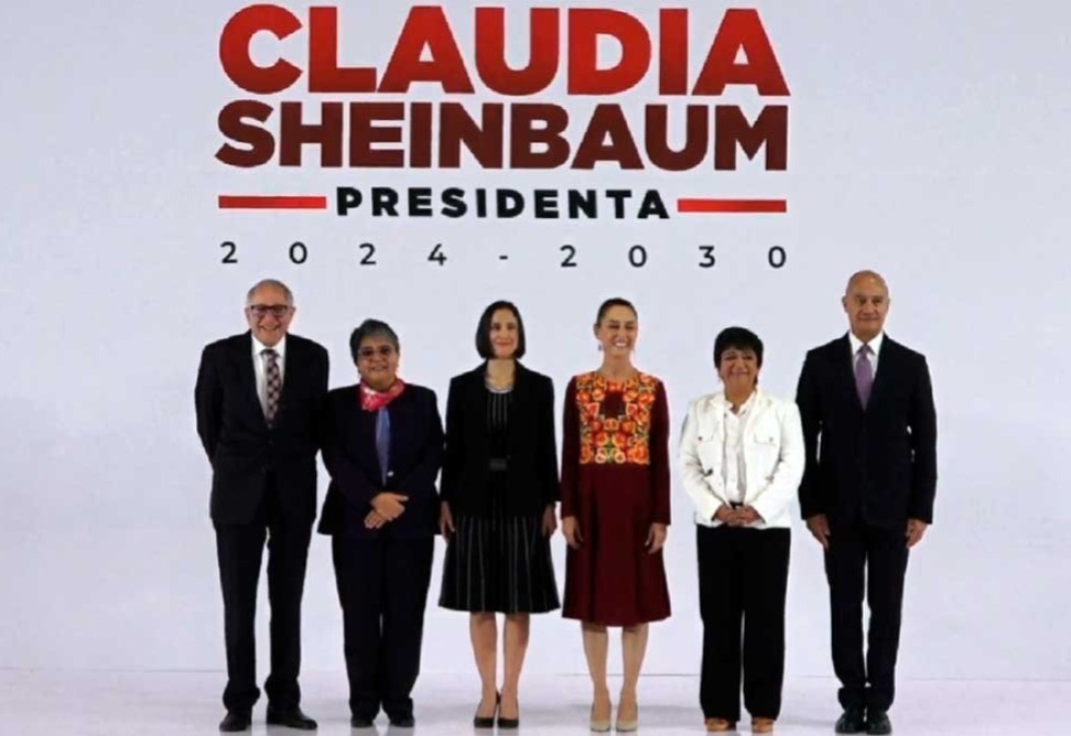 Los miembros del gabinete presentados por la virtual presidenta electa, Claudia Sheinbaum. Foto: X @Claudiashein.