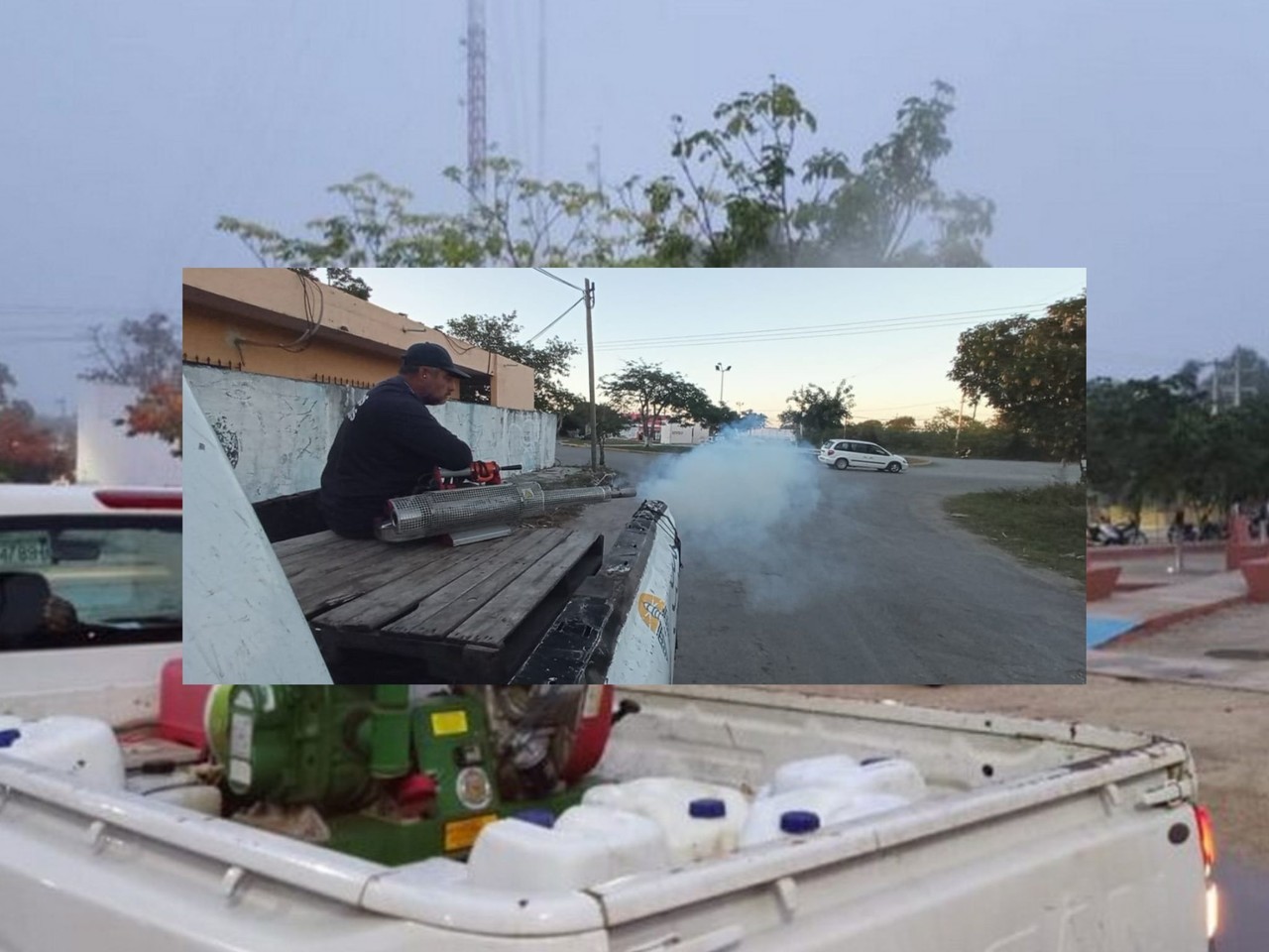 El Ayuntamiento de Progreso anunció  que intensificará su programa de fumigación ante las intensas lluvias que afectaron la zona y que impulsa la proliferación del mosco transmisor del dengue.- Foto del Ayuntamiento de Progreso