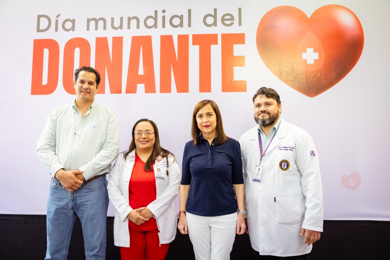 La Alcaldesa de Guadalupe, Cristina Díaz en el Día Mundial del Donante de Sangre. Foto: Gobierno de Guadalupe