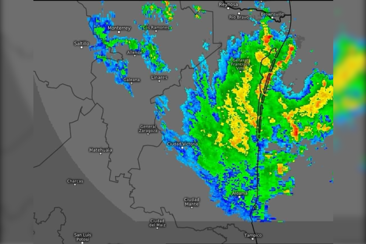 Mapa satelital del temporal de lluvias para este fin de semana. Foto: Protección Civil