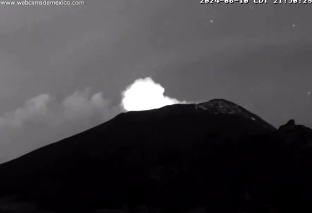 ACTIVIDAD DEL VOLCÁN POPOCATÉPETL. Del 11 de junio de 2024. Imagen: @ObserVolcanica