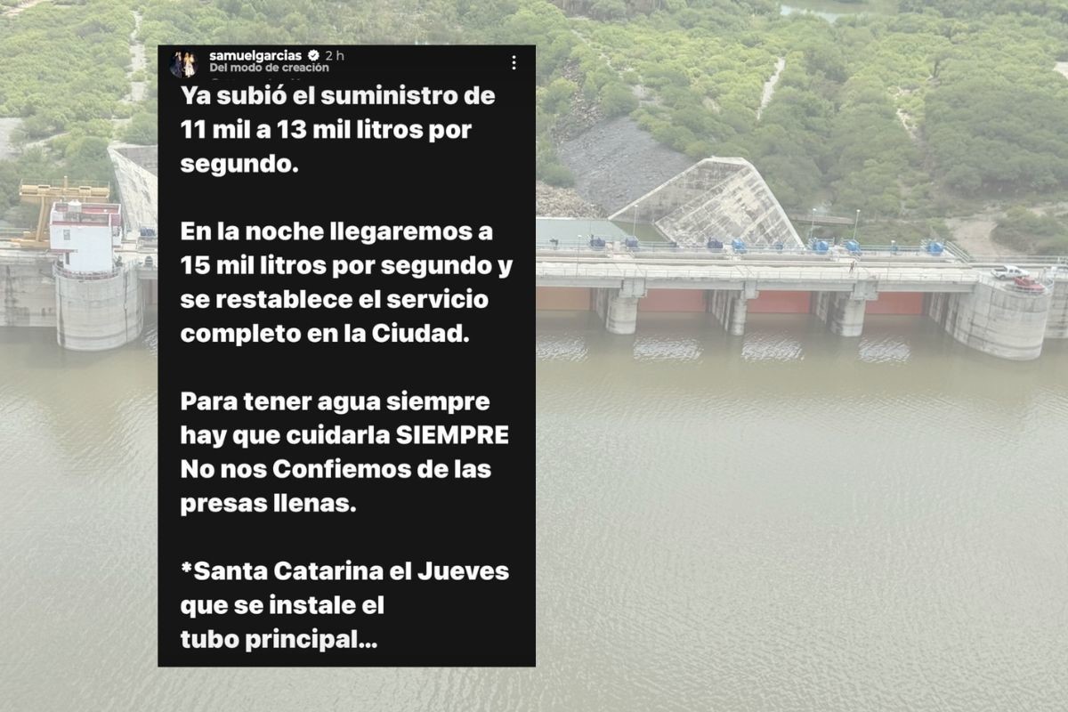 Mensaje del Gobernador Samuel García en historias de redes sociales. Foto: Facebook Samuel García