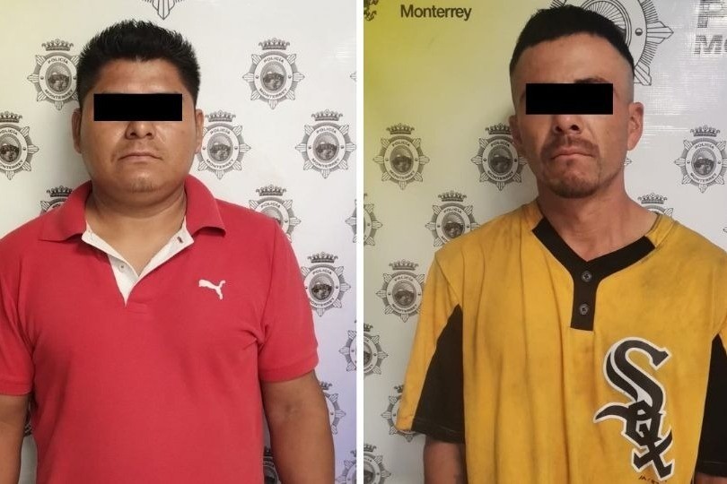 Fernando 'L' y José 'H', presentados tras ser detenidos. Foto: Policía de Monterrey.