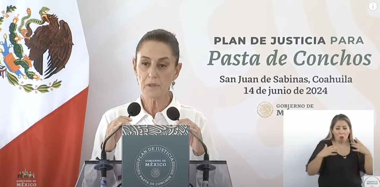 La virtual presidenta electa de México estuvo este viernes 14 de junio en San Juan de Sabinas, Coahuila. (Fotografía: Youtube)