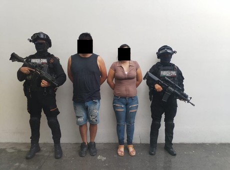 Captura Fuerza Civil a pareja con droga en Apodaca