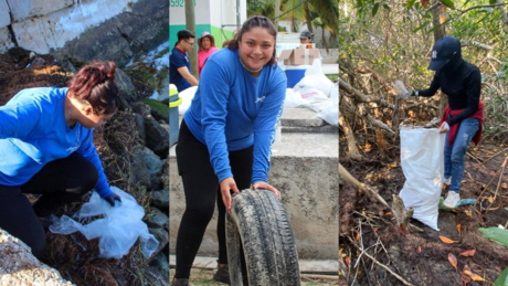 Jóvenes voluntarios le apuestan al saneamiento de playas en Yucatán