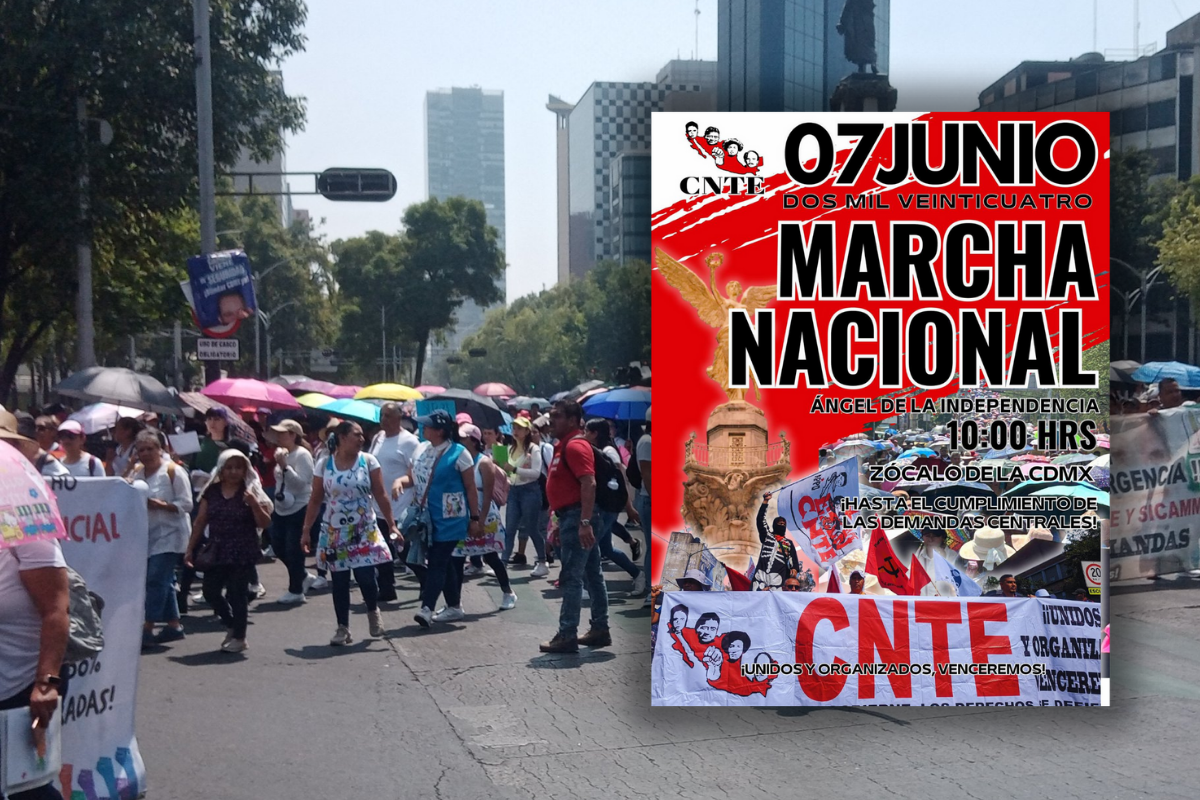Marcha de la CNTE en CDMX. Foto: @bejerano_adrian
