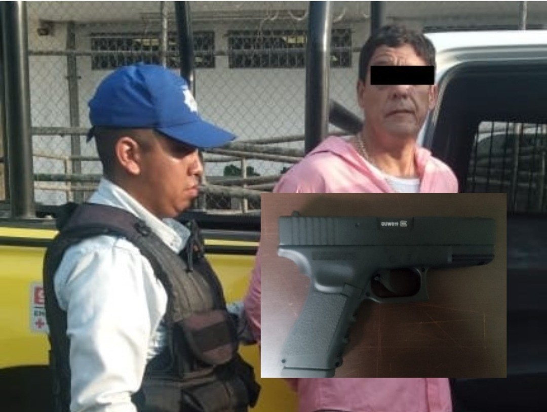 Eduardo 'R' de 56 años detenido tras haber amenazado al Valet Parking. Foto: Policía de Monterrey.