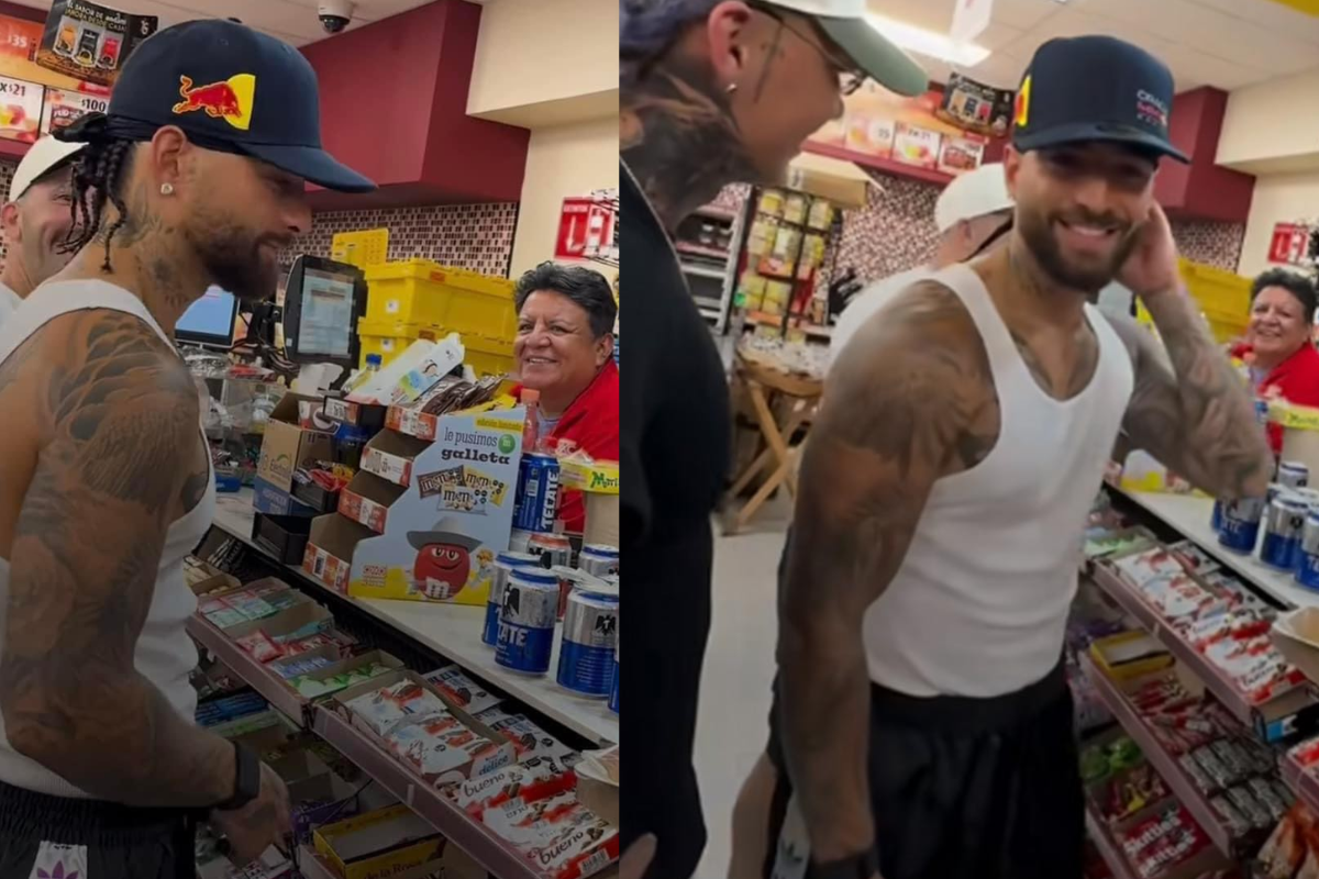 Maluma en un Oxxo de Monterrey. Foto: Captura de pantalla