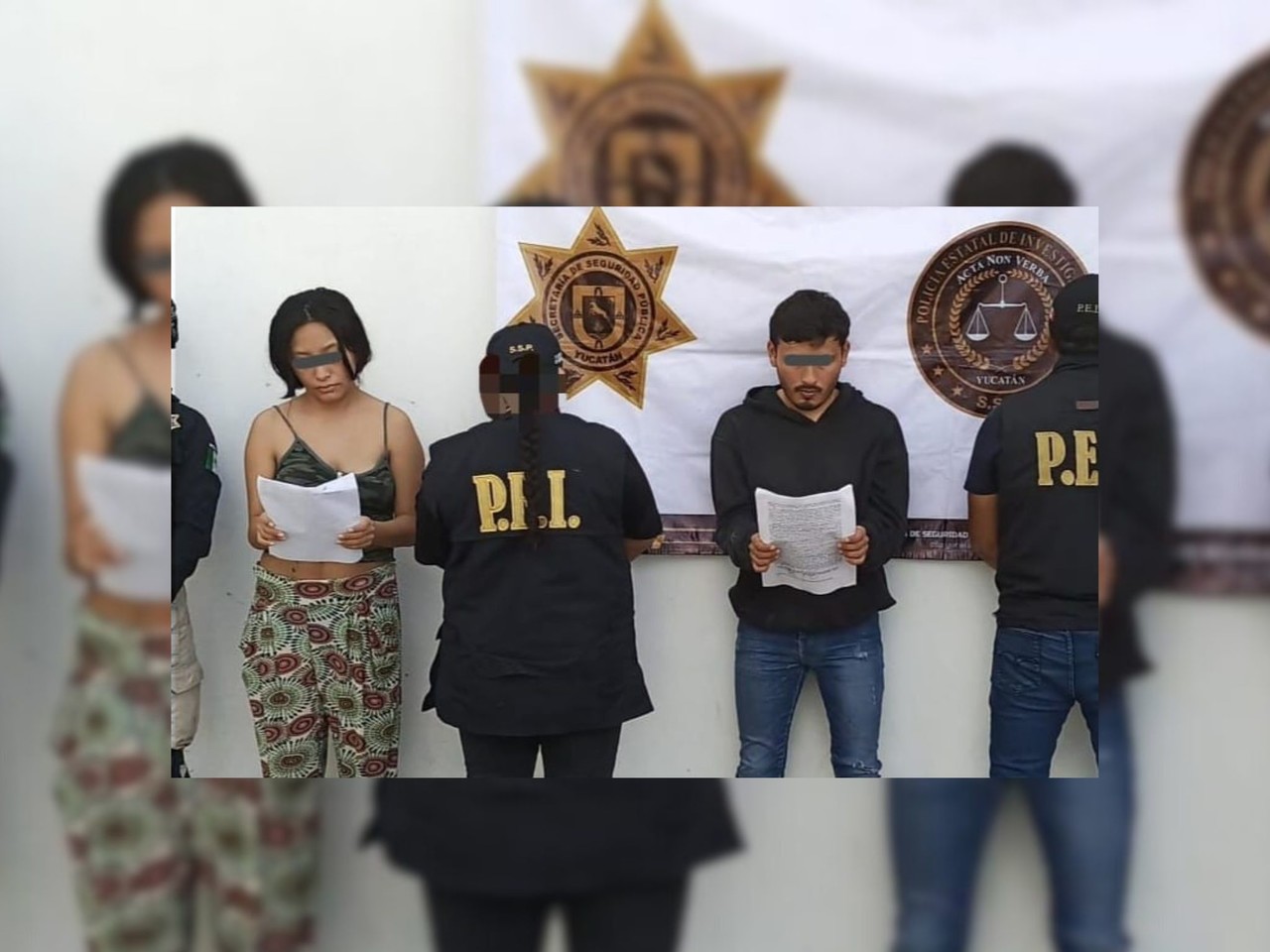 Una pareja fue detenida en calles de Mulchechén en Mérida tras ser denunciada por el delito de abuso de menores.- Foto de la SSP