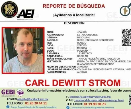 Desaparece hombre con autismo en Santa Catarina