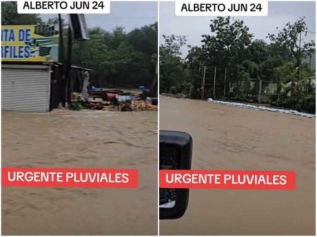 Tormenta Alberto convierte en un río la Carretera Nacional (VIDEO)