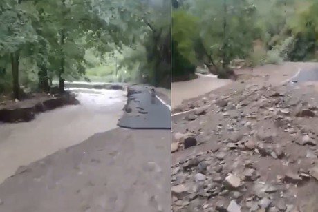 Colapso de carreteras en las comunidades San Isidro y Cilantrillo (VIDEO)