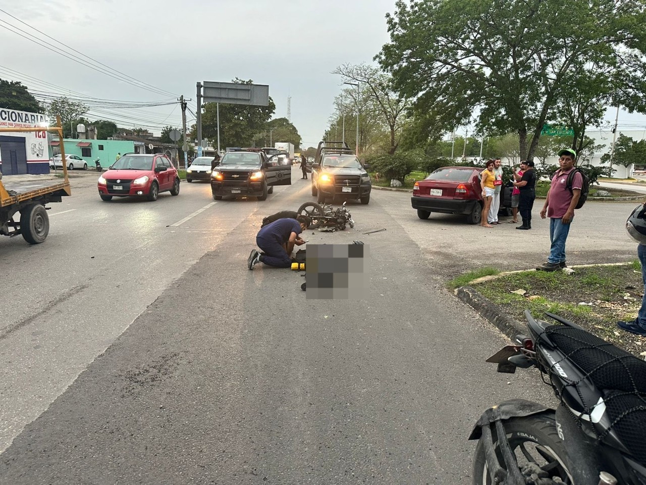 Accidente sobre la carretera Mérida-Umán. Foto: Redes sociales