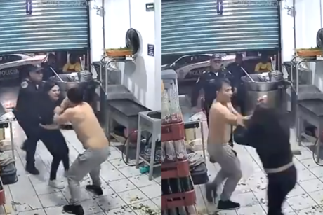#VIDEO: Mujer apuñala a su pareja en taquería de CDMX