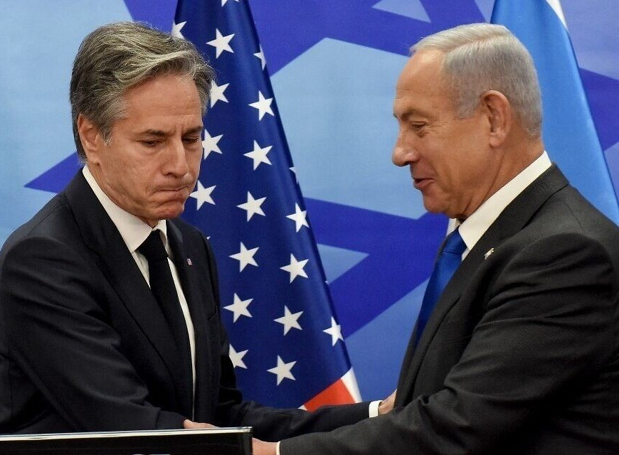 Antony Blinken y Benjamin Netanyahu en una reunión bilateral para tratar de conseguir la paz. Foto: The Times of Israel.